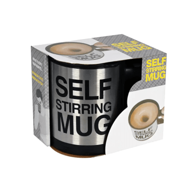 Саморазбъркваща се термо чаша на батерии, 400 мл. черна