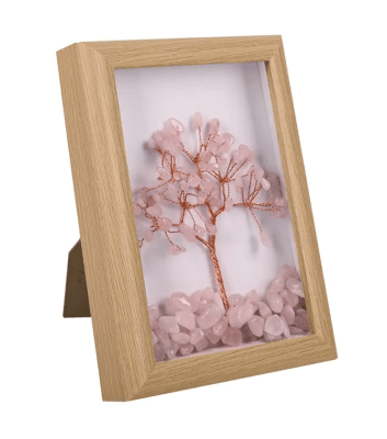 Дърво на живота РОЗОВ КВАРЦ в рамка картина