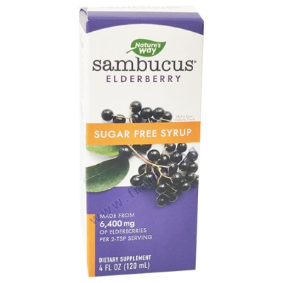САМБУКУС СИРОП БЕЗ ЗАХАР - при простудни заболявания -  120 мл., NATURE'S WAY