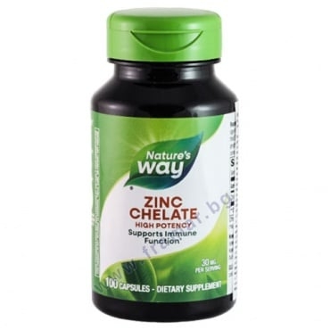 ЦИНК ХЕЛАТ капсули 30 мг * 100 NATURE'S WAY