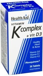 ВИТАМИН К КОМПЛЕКС + ВИТАМИН D3 - подкрепят сърдечно-съдовата система и костите - 30 таблетки