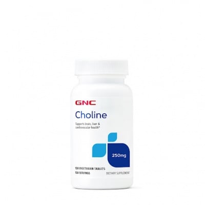 ХОЛИН - регулира функциите на черния дроб - таблетки 250 мг. х 100, GNC