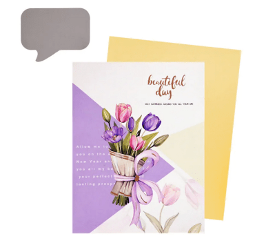 Луксозна 3D картичка Букет Лалета