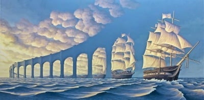 Оптичната илюзия на един художник, който умело си играе с ума на зрителя