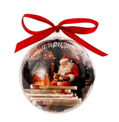 Коледна топка с 14 късмета /прозрачна ПВЦ/