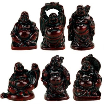 Комплект декоративни статуетки Буда - 6 броя