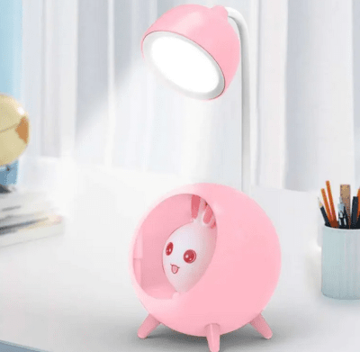 Настолна LED лампа Зайче розова
