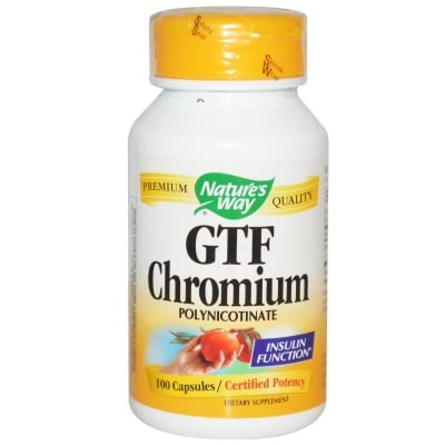 ХРОМ GTF - за нормалната концентрация на кръвната захар, триглицеридите и холестерола -  капсули х 100, NATURE'S WAY