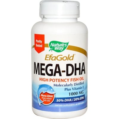 МЕГА DHA - стимулира мозъчната и сърдечно-съдовата дейност - капсули 1000 мг. х 60, NATURE'S WAY