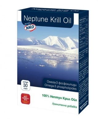 НЕПТУН КРИЛ ОЙЛ ОМЕГА 3 - регулира нивата на холестерола и сърдечния ритъм - капсули 500 мг. х 30, HERBA MEDICA