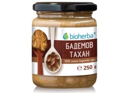 БАДЕМОВ ТАХАН ОТ 100% СМЛЕНИ БАДЕМОВИ ЯДКИ С ПАРЧЕНЦА БАДЕМИ - CRUNCHY 250 гр., БИОХЕРБА