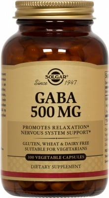 ГАБА - успокоява централната нервна система, помага при безсъние - капсули 500 мг. х 50, SOLGAR