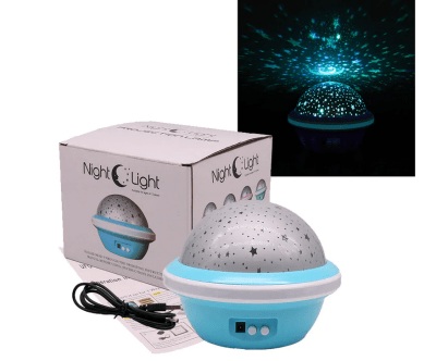 Нощна лампа - проектор на звездното небе  синя