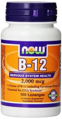 ВИТАМИН B12 - подкрепя сърдечно-съдовата система - дражета 2000 мкг х 100, NOW FOODS