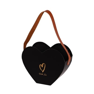 Подаръчна кутия - Чантичка Сърце с кожена дръжка Подаръчна кутия - Чантичка Сърце с кожена дръжка