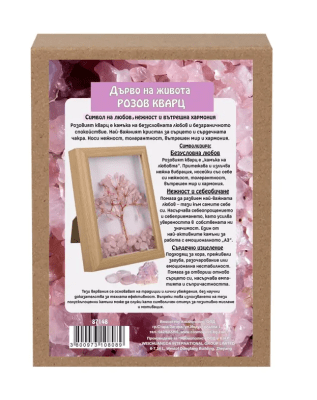 Дърво на живота РОЗОВ КВАРЦ в рамка картина