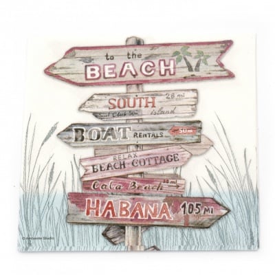 Салфетка за декупаж Ambiente 25x25 см трипластова Road Signs Blue -1 брой