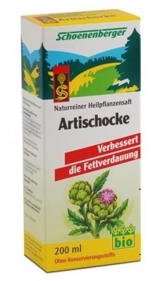 БИО СОК ОТ АРТИШОК - спомага за разграждането на мазнините - 200 мл., SCOENENBERGER