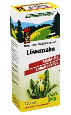 БИО СОК ОТ ГЛУХАРЧЕ - подсилва функциите на черния дроб - 200 мл., SCHOENENBERGER