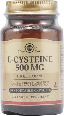 L - ЦИСТЕИН 500 мг. подпомага отстраняването на тежки метали от организма * 30капсули, СОЛГАР