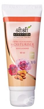 ПОДХРАНВАЩ И ОВЛАЖНЯВАЩ КРЕМ ЗА ЛИЦЕ С РОЗА И БАДЕМ - 60 гр., SRI SRI AYURVEDA
