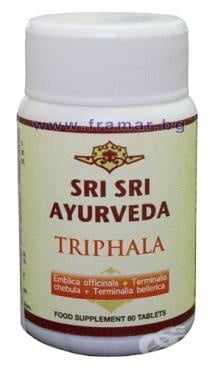 ТРИФАЛА - тонизира и почиства стомашно-чревния тракт - таблетки х 60, SRI SRI AYURVEDA