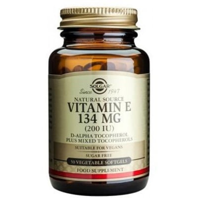 ВИТАМИН Е - силен антиоксидант предпазващ организма от свободните радикали - капсули 200 IU х 50 броя, SOLGAR