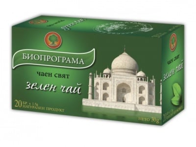 ЗЕЛЕН ЧАЙ - 20 броя филтърни пакетчета, БИОПРОГРАМА