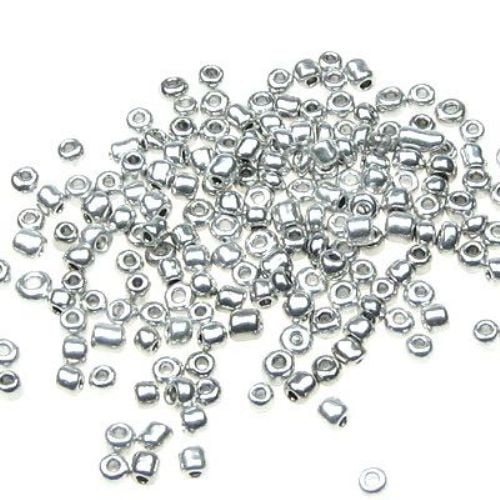 Мъниста стъклена 2мм. метализе сребро -50 грама | NewAge.bg