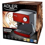 КАФЕ МАШИНА ЗА ЕСПРЕСО И КАПУЧИНО ADLER RED