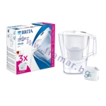 БРИТА ФИЛТРИРАЩА КАНА ЗА ВОДА ALUNA COOL MEMO 2.4 л БЯЛА + 3 ФИЛТЪРА MAXTRA PRO
