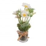 Аранжировка букет цветя - бял - 15 см