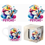 Чаша "Cute but PSYCHO" в кутия /150 милилитра/