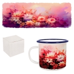 Ретро емайлирано канче "Цветя" /300 милилитра/