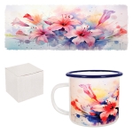 Ретро емайлирано канче "Цветя" /300 милилитра/