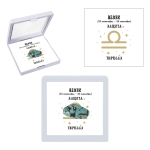 Полускъпоценен камък - талисман "Тюркоаз - Везни" в рамка