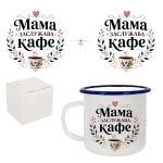 Ретро емайлирано канче "Мама заслужава кафе" /300 милилитра/
