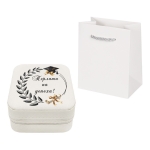 Бижутерка с послание и перла в мида  /еко кожа/