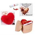 Подаръчен комплект с плюшен ключодържател &quot;Сърце&quot; и послание