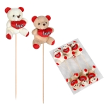 Плюшено мече със сърце "Love" на клечка
