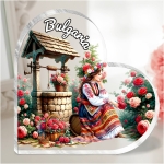 Акрилно сърце "Bulgaria" с послание