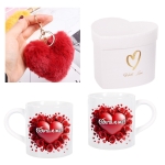 Подаръчен комплект "Обичам те" с чаша и плюшено "Сърце"