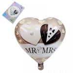Балон сърце &quot;MR. &amp; MRS&quot; /фолио/
