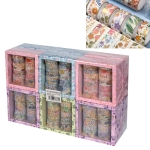 Цветно хартиено тиксо за декорация /12 ролки/