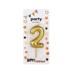 Свещичка цифра злато "2" /12 броя в кутия/