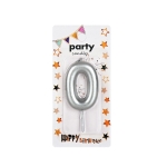 Свещичка цифра сребро "0" /12 броя в кутия/