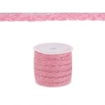Цветно плетено въже за декорация /розов/