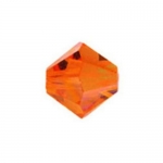 Мънисто Чешки кристал 4x3.6 мм цвят дупка 0.8 мм цвят изгрев -12 броя
