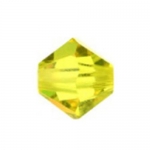 Мънисто Чешки кристал 5.7x6 мм цвят дупка 1 мм цвят лимонено жълто -12 броя