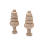 Мини дървена фигура елха 25x62 мм за декорация -2 броя